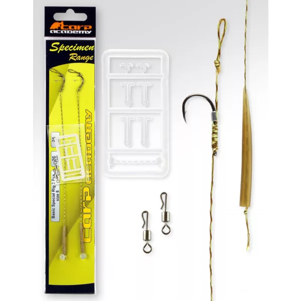Carp Academy Basic Special Rig Černá 2 2ks/balení Háček na boilies s očkem a protihrotem