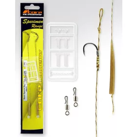   Carp Academy Basic Special Rig Černý 4 2ks/balení S očkem S protihrotem Pletený předvázaný háček