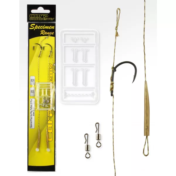 Carp Academy Special Pop Up Rig Teflon Černá 4 2ks/balení S očkem S protihrotem Boilie háček