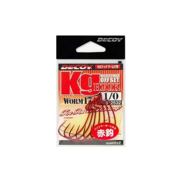 Decoy Worm 17R KG 1 Blood Red Offsetový Háček 7ks