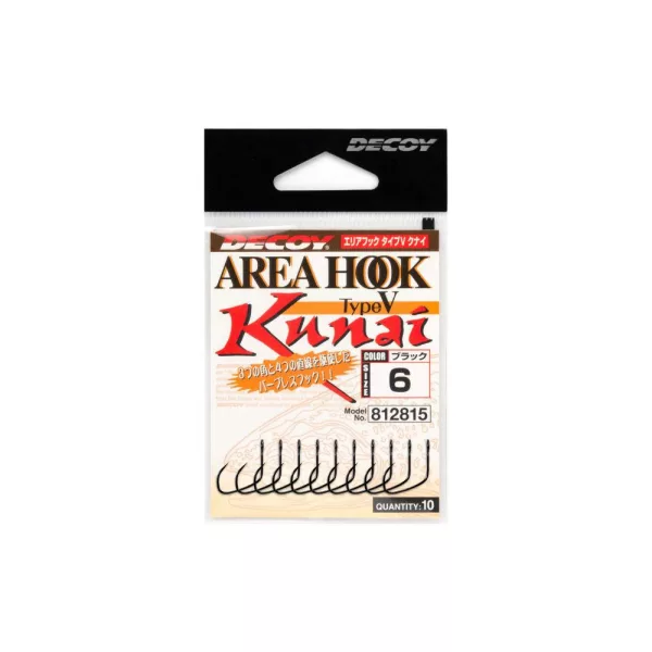 Decoy Area Type V AH-5 Kunai #8 Barbless Háček na dravce s očkem bez protihrotu 10ks