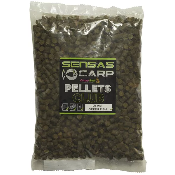 Sensas Green Fish Club Pelety 8mm Krmné pelety 10kg
