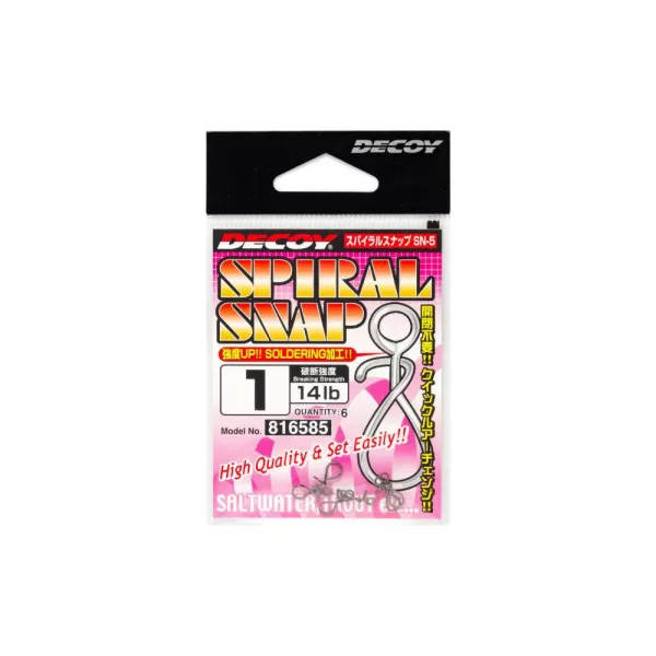 Decoy SN-5 Spiral Snap 0 10lb Karabina 6ks