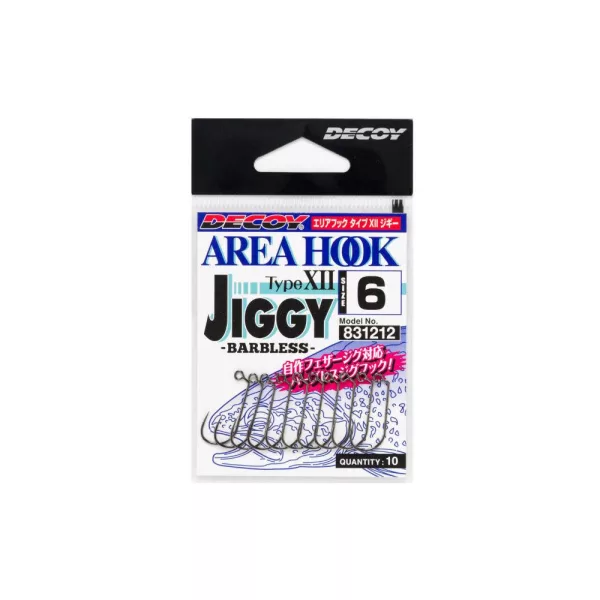 Decoy Area Jiggy Type XII AH-12 #6 Jednoháček s očkem bez protihrotu na dravce 12ks