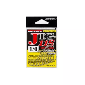   Decoy Jig11S Strong Wire Silver #2 Jigový Háček s Očkem a Protihrotem 9ks