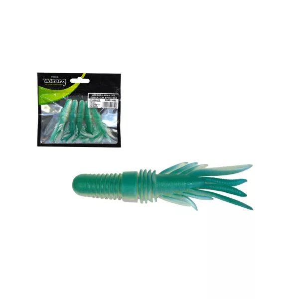 Wizard Bass Grub Zelená 7cm Umělá larva 5ks