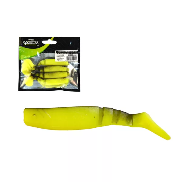 Wizard Warrior Shad Černo-zelená 9cm Plastová nástraha 4ks