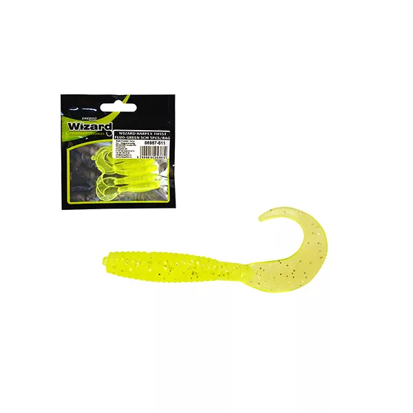 Wizard Harpex Twist Fluo-Green 5cm Umělá nástraha 5ks
