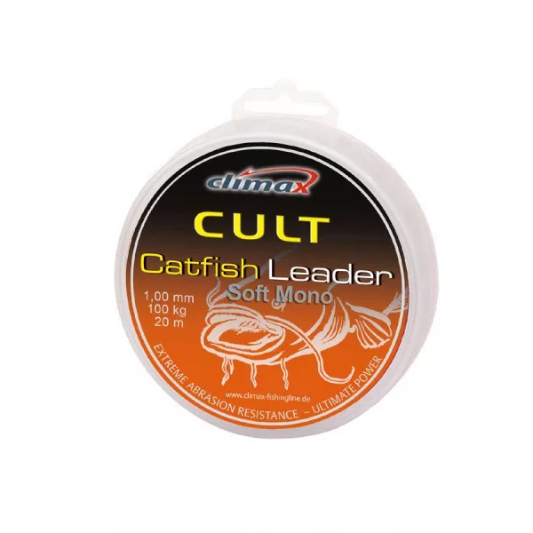 Climax Cult Catfish Soft Mono Leader 50m 1,20mm 70kg Monofilní Návazcová Šňůra na Sumce