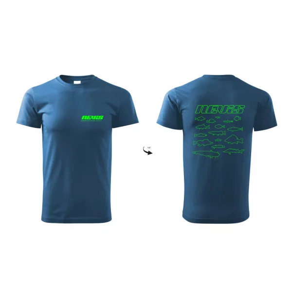 Nevis Modré tričko s motivem ryb 2XL