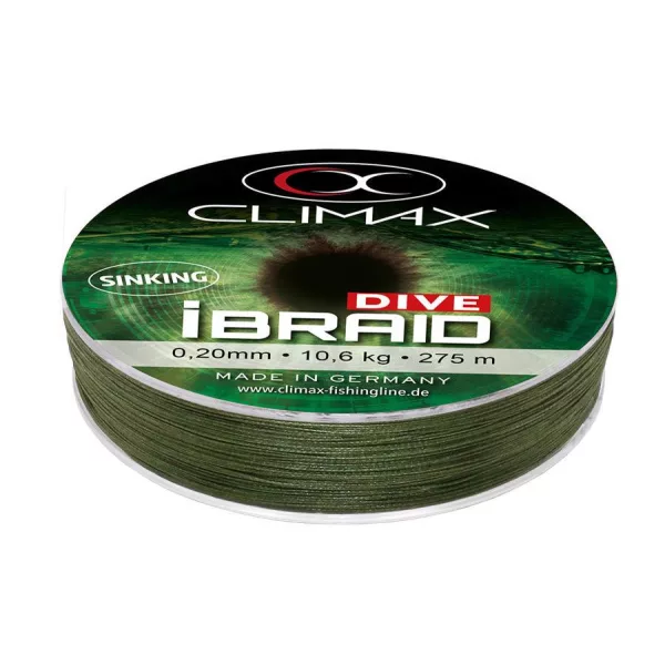 Climax iBraid Dive Sinking Olive Green 135m 0,08mm 3,2kg Pletená hlavní šňůra