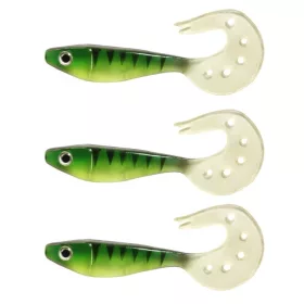   Nevis Twister Shad Vantage Perch 9cm 6,56gr zeleno-bílý plastová nástraha 3ks