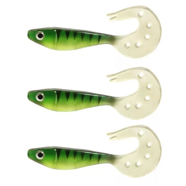 Nevis Twister Shad Vantage Perch 9cm 6,56gr zeleno-bílý plastová nástraha 3ks