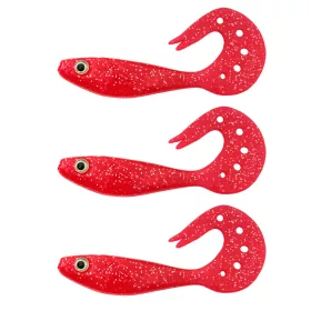   Nevis Twister Shad Vantage 9cm 6,56gr 3ks/bal /červená-třpytka/ Plastová nástraha