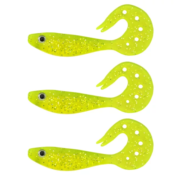 Nevis Twister Shad Vantage 9cm 6,56gr 3ks/balení /žlutá-třpytka/ Plastová nástraha