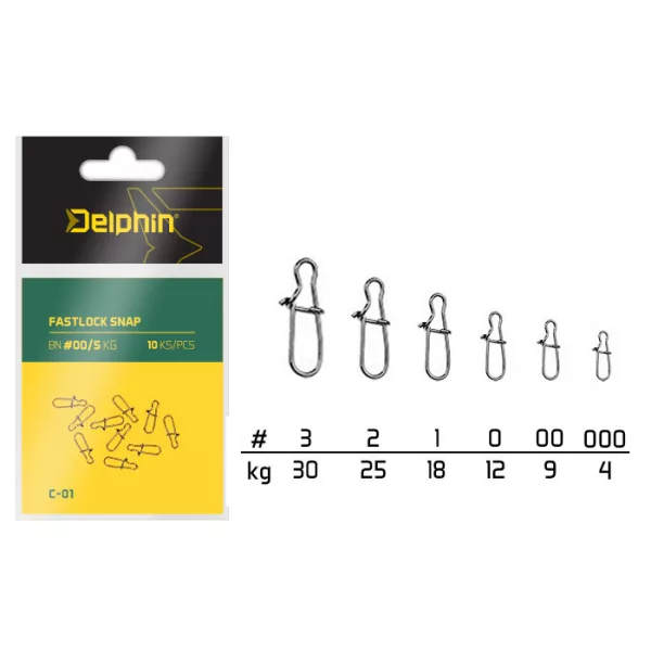 Delphin Fastlock Snap C-01/10ks BN/3