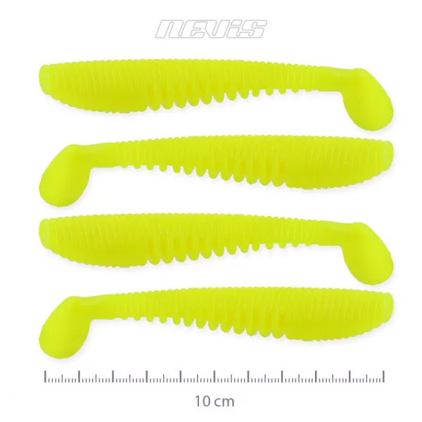 Nevis Impulse Shad 10cm 6,92gr 4ks/balení Citronově žlutá Plastová nástraha