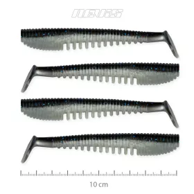   Nevis Impulse Shad 10cm 6,92gr 4ks/balení Černá-Stříbrná Plastová nástraha