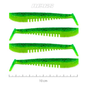   Nevis Impulse Shad 10cm 6,92gr 4ks/balení Zelené Třpytivé Plastové návnady