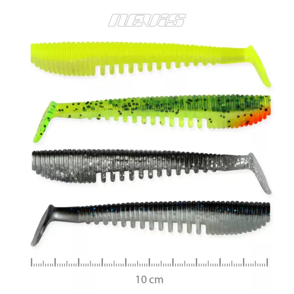 Nevis Impulse Shad 10cm 6,92gr 4ks/balení 4 barvy Plastová nástraha