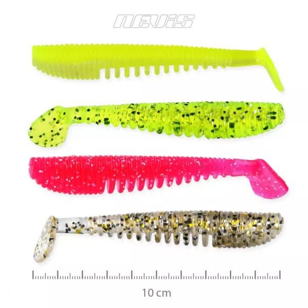 Nevis Impulse Shad 10cm 6,92gr 4ks/balení 4 barvy Plastová nástraha