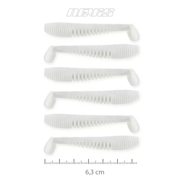 Nevis Impulse Shad 6,3cm 1,77gr 6ks/balení Bílé Plastové návnady