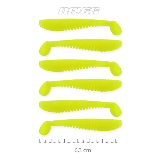 Nevis Impulse Shad 6,3cm 1,77gr 6ks/balení Citronově žluté Plastové návnady