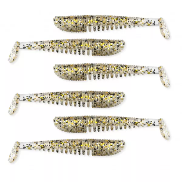 Nevis Impulse Shad 6,3cm 1,77gr 6ks/balení Zlaté Třpytivé Plastové návnady
