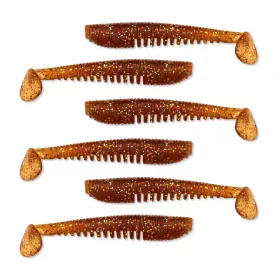   Nevis Impulse Shad 6,3cm 1,77gr 6ks/balení Hnědé Třpytivé Plastové návnady