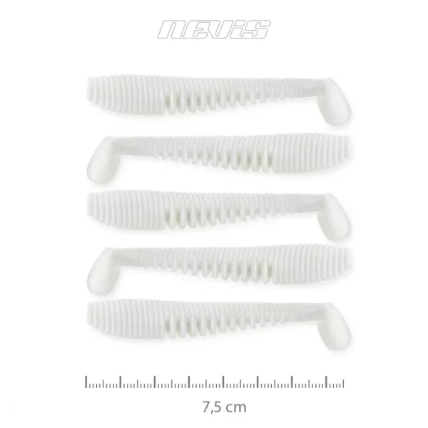 Nevis Impulse Shad 7,5cm 3,05gr 5ks/balení Bílé Plastové návnady