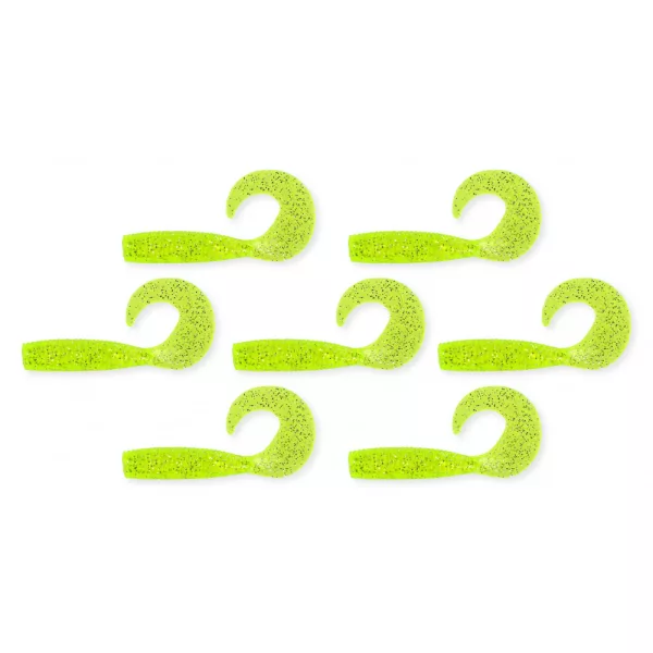 Nevis Twister 6cm 2,54gr 7ks/balení Fluo Zelené Třpytivé Plastové návnady