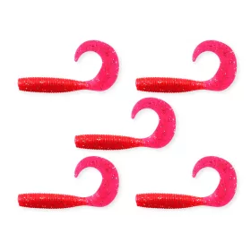   Nevis Twister 7,5cm 4,17gr 5 ks/bal Červená třpytka Plastová nástraha