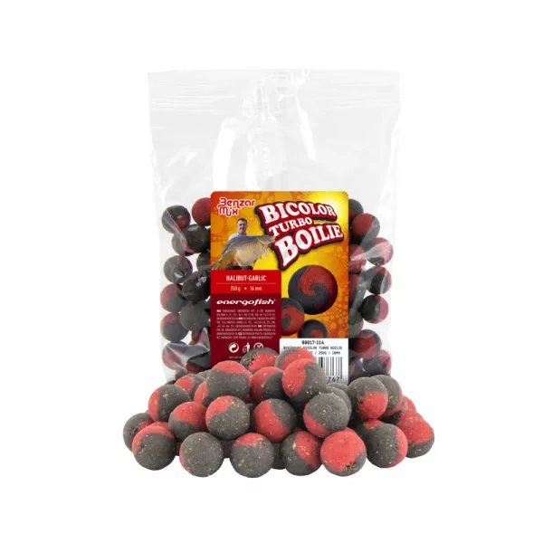 Benzar Turbo Bicolor Boilie Halibut-Česnek 250G 16Mm