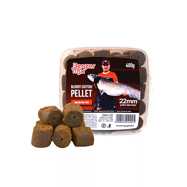Benzár Mix Catfish 22mm Krvavé Játrové Rybí Pelety 400gr