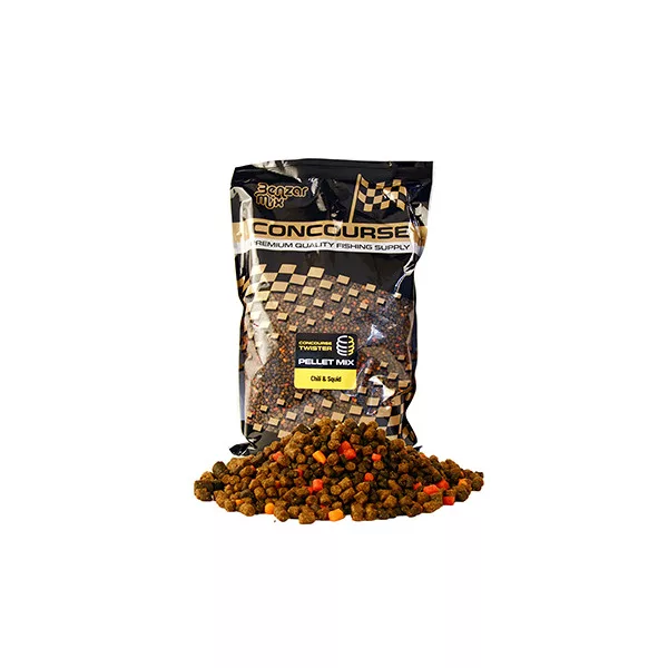 Benzár Concourse Twister Pellet Mix Chili-Squid Chilli-oliheň krmný pelet 800gr