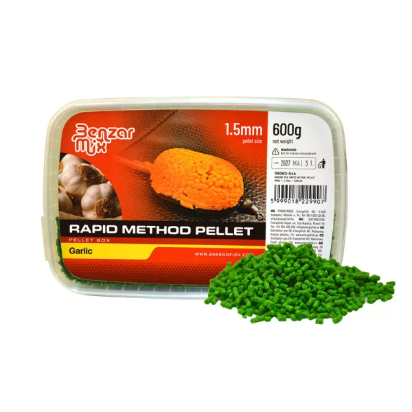 Benzár Mix Rapid Method Pellet 1,5mm Česnek Pellet Box 600gr