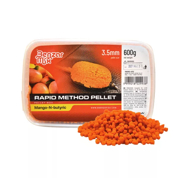 Benzár Mix Rapid Method Pellet 3,5mm Mango-Máslová kyselina Pellet Box 600gr