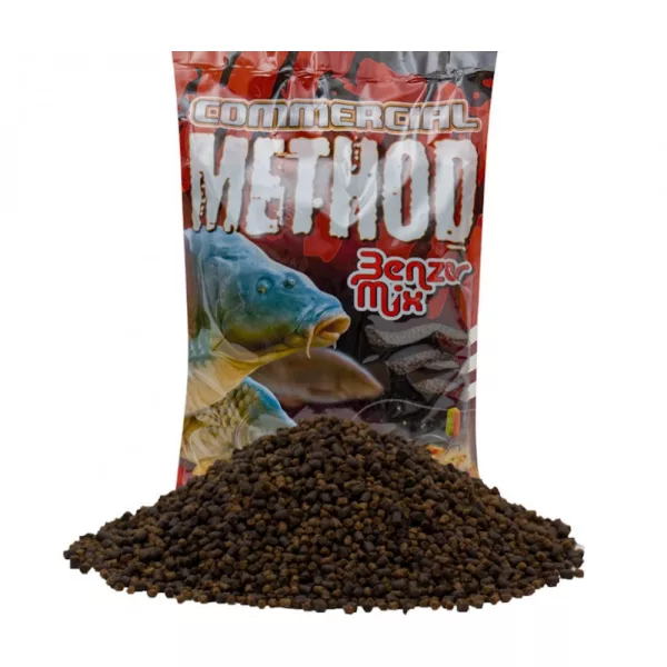BENZÁR MIX COMMERCIAL KRMIVO BLACK HALIBUT ČERNÉ 800gr - S rybí moučkou