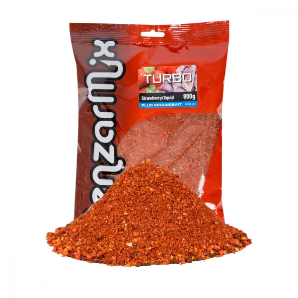 Benzar Fluo Turbo krmítková směs Jahoda-Sépie 800gr