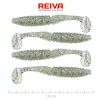 Reiva Candát Power Shad 10cm 7,05gr 4ks/balení (Stříbrná třpytka) Plastová nástraha