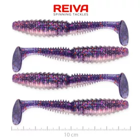   Reiva Zander Power Shad Purple Pearl 10cm Plastová nástraha 4ks
