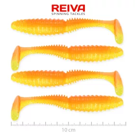   Reiva Zander Power Shad Shiny Orange 10cm Plastová nástraha 4ks