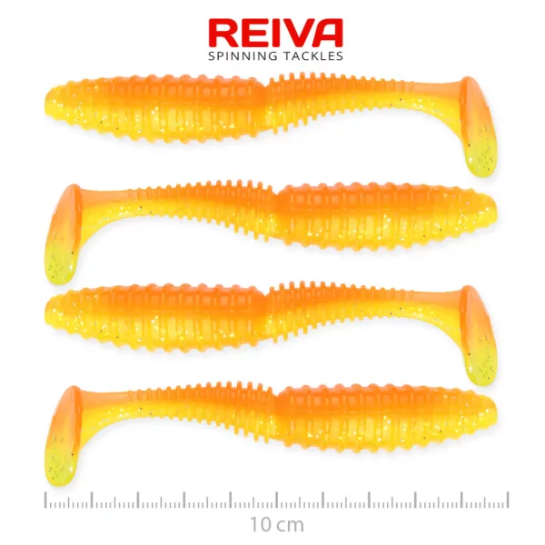 Reiva Zander Power Shad Shiny Orange 10cm Plastová nástraha 4ks