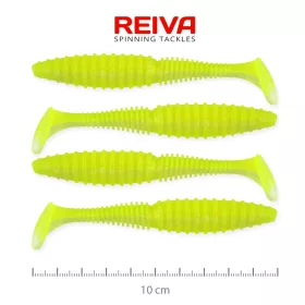   Reiva Candát Power Shad 10cm 7,05gr 4ks/balení (Fluo zelená) Plastová nástraha