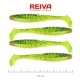 Reiva Candát Power Shad 10cm 7,05gr 4ks/balení (Zeleno-oranžová třpytka) Plastová nástraha