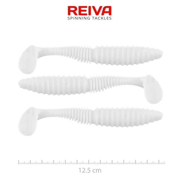 Reiva Zander Power Shad Classic White 12,5cm Plastová nástraha 3ks