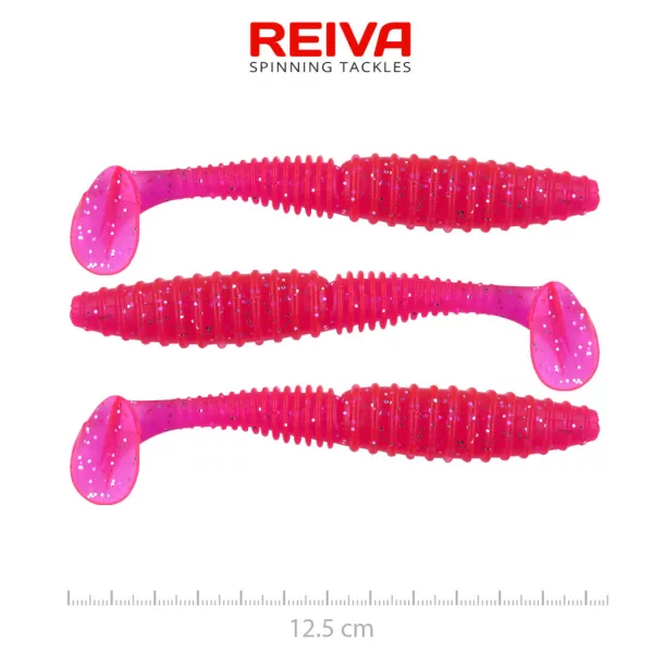 Reiva Zander Power Shad Japanese Red 12,5cm Plastová nástraha 3ks