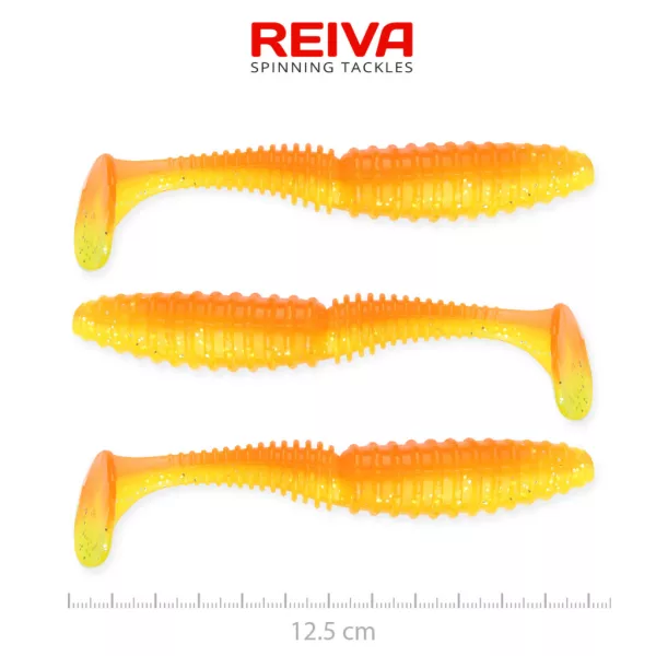 Reiva Zander Power Shad Shiny Orange 12,5cm Plastová nástraha 3ks