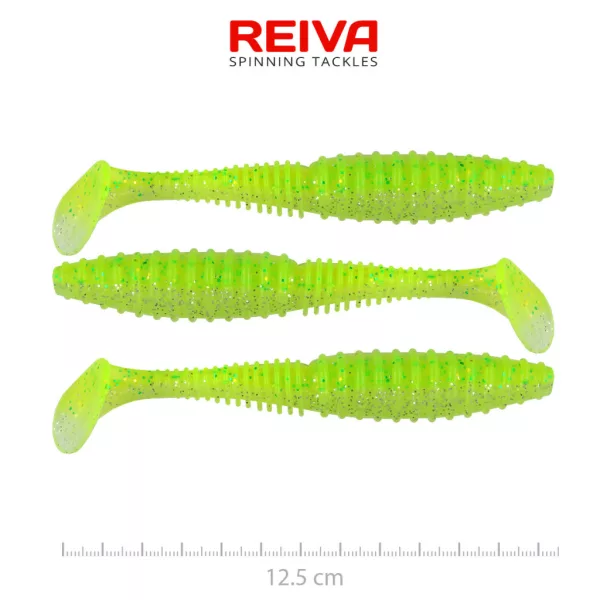 Reiva Zander Power Shad Flash Chartreuse 12,5cm Plastová nástraha 3ks
