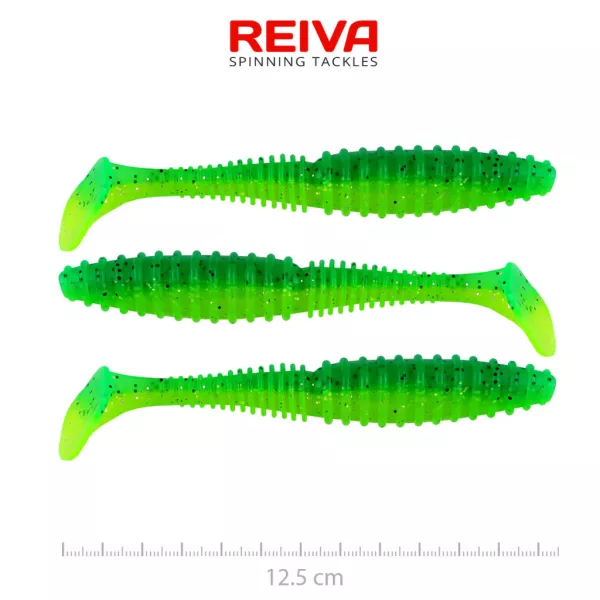 Reiva Zander Power Shad Poison Green 12,5cm Plastová nástraha 3ks
